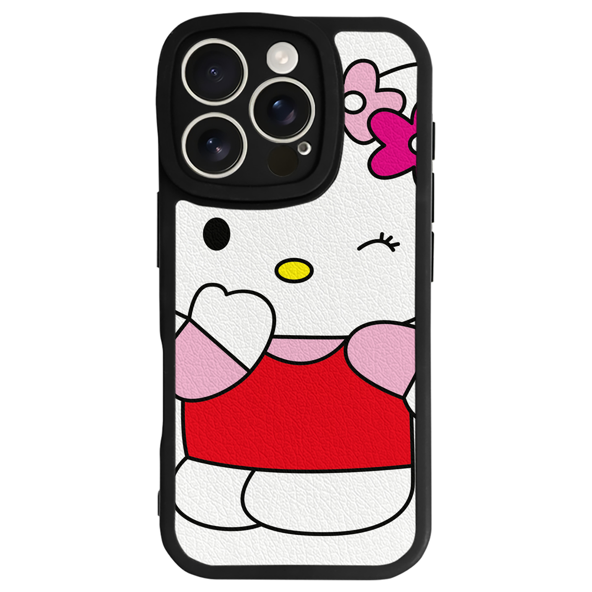 （画像用） Hello Kitty ハローキティ 【iPhone 16シリーズ対応】シリコンスマホケース（レザー調） 材質：シリコン